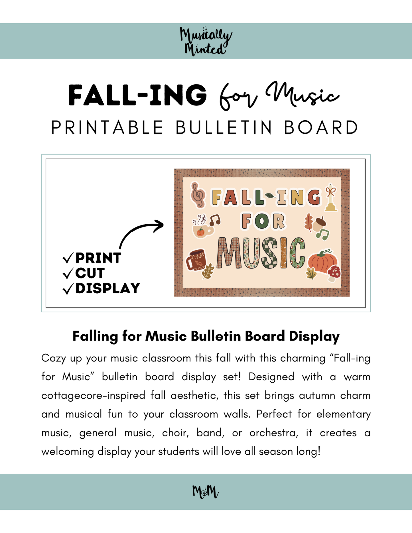 Fall-ing for Music Bulletin Board Display Set | Fall Music Classroom Decor DIGITAL DOWNLOAD