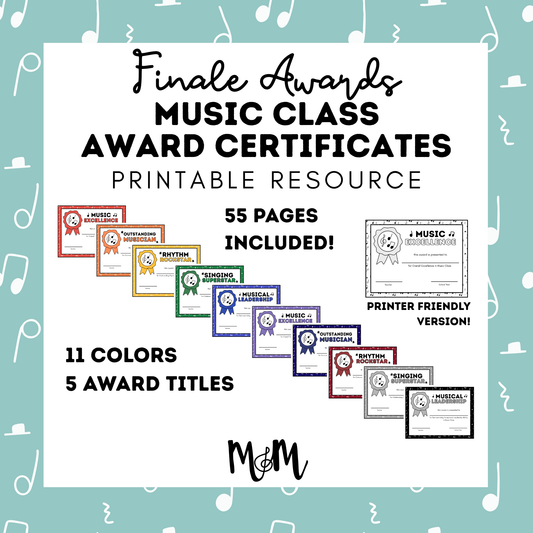 Finale Awards - End of Year Music Awards | Elementary General Music DIGITAL DOWNLOAD