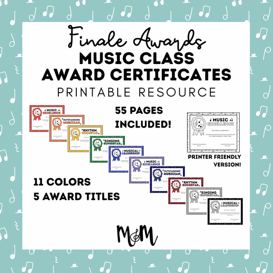 Finale Awards - End of Year Music Awards | Elementary General Music DIGITAL DOWNLOAD