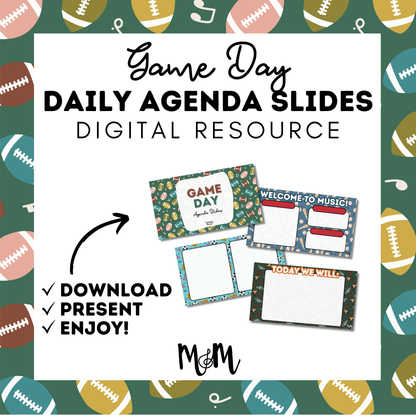 Game Day | Daily Agenda Slides | Music Classroom DIGITAL RESOURCE