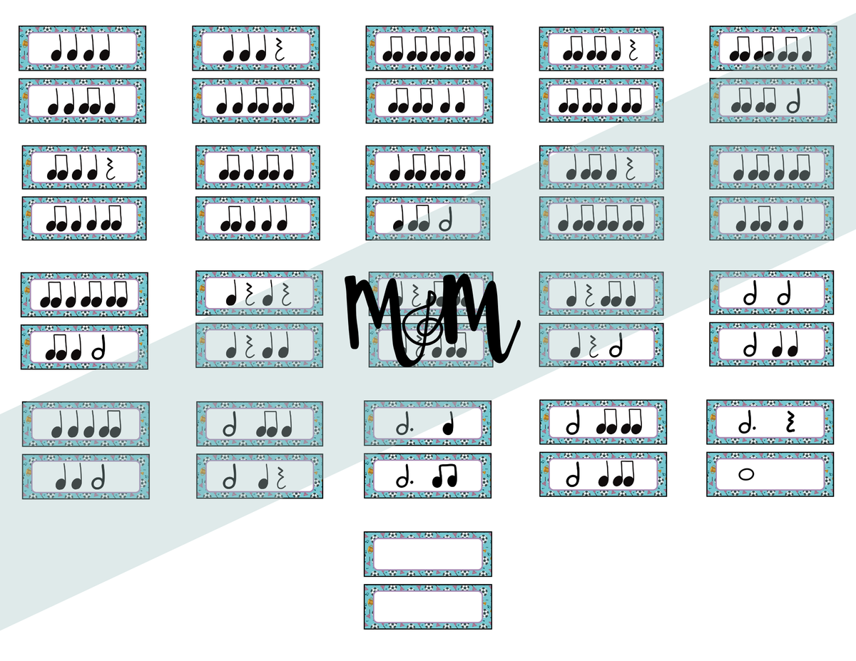 Game Day | Football Themed Rhythm Cards | Music Classroom Decor DIGITAL DOWNLOAD