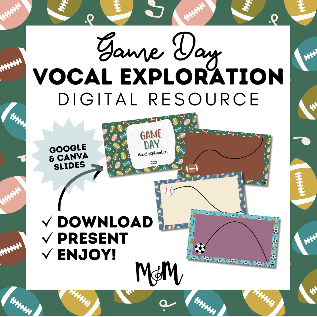 Game Day | Vocal Exploration Google Slides | Sport-Themed Music Activity DIGITAL DOWNLOAD