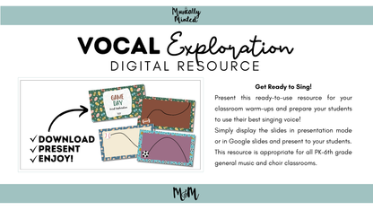 Game Day | Vocal Exploration Google Slides | Sport-Themed Music Activity DIGITAL DOWNLOAD