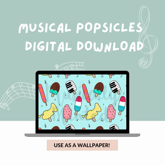 Musical Popsicle Pattern DIGITAL DOWNLOAD