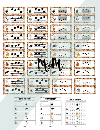 Halloween: Creep the Room | Solfege Level 2 (Sol-La-Mi) | Printable Music Activity DIGITAL DOWNLOAD
