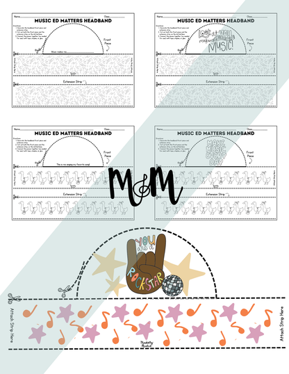 Music Ed Matters Headbands | Music Class Craft & Advocacy Activity DIGITAL DOWNLOAD