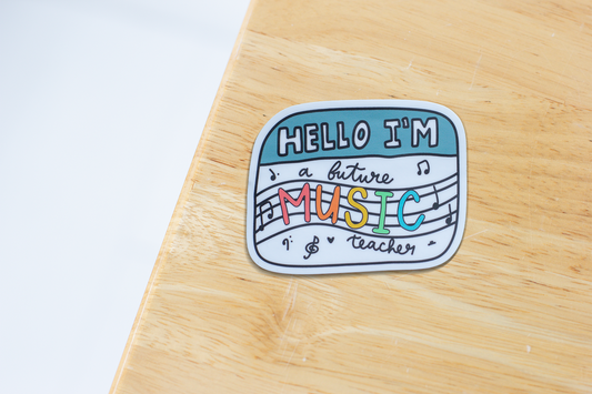 Future Music Teacher Name Tag Sticker