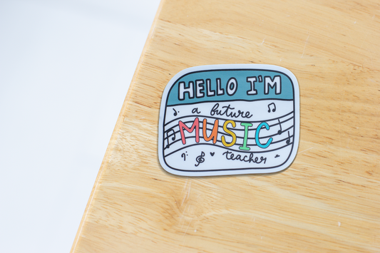 Future Music Teacher Nametag Sticker