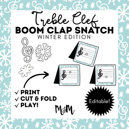 Winter Boom Clap Snatch | Treble Clef Edition | Music Game DIGITAL DOWNLOAD