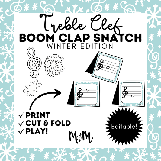 Winter Boom Clap Snatch | Treble Clef Edition | Music Game DIGITAL DOWNLOAD