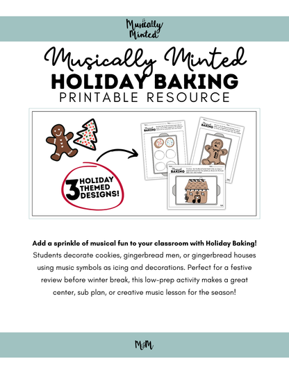 Musically Minted | Holiday Baking Symbol Draw | Coloring Activity DIGITAL DOWNLOAD