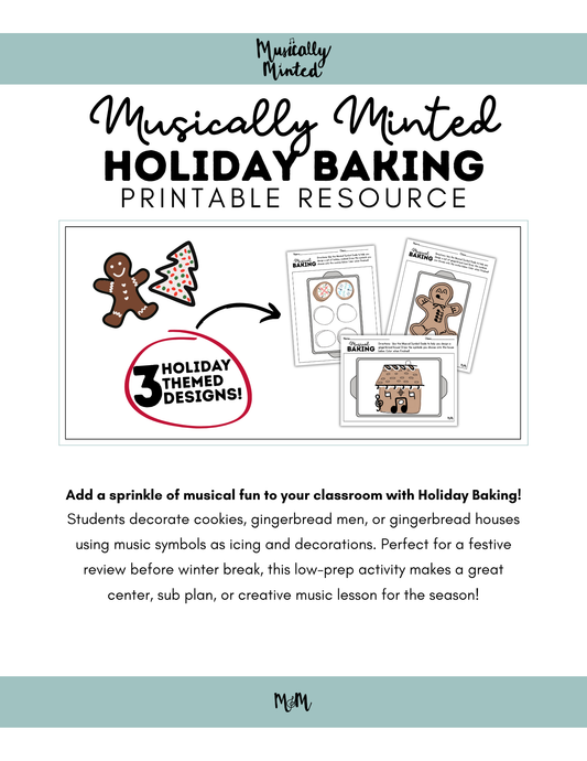 Musically Minted | Holiday Baking Symbol Draw | Coloring Activity DIGITAL DOWNLOAD