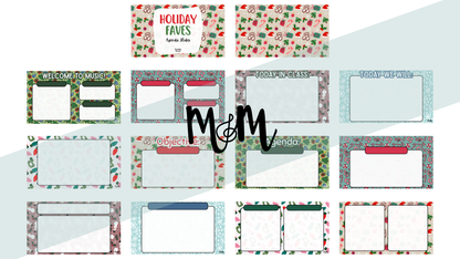 Holiday Theme Daily Agenda Slides | Editable Google Slides | Festive Music Classroom Edition DIGITAL DOWNLOAD