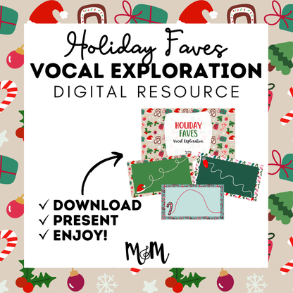 Holiday Faves Vocal Exploration Google Slides | Holiday Music Class Activity | Google Slides Presentation DIGITAL DOWNLOAD