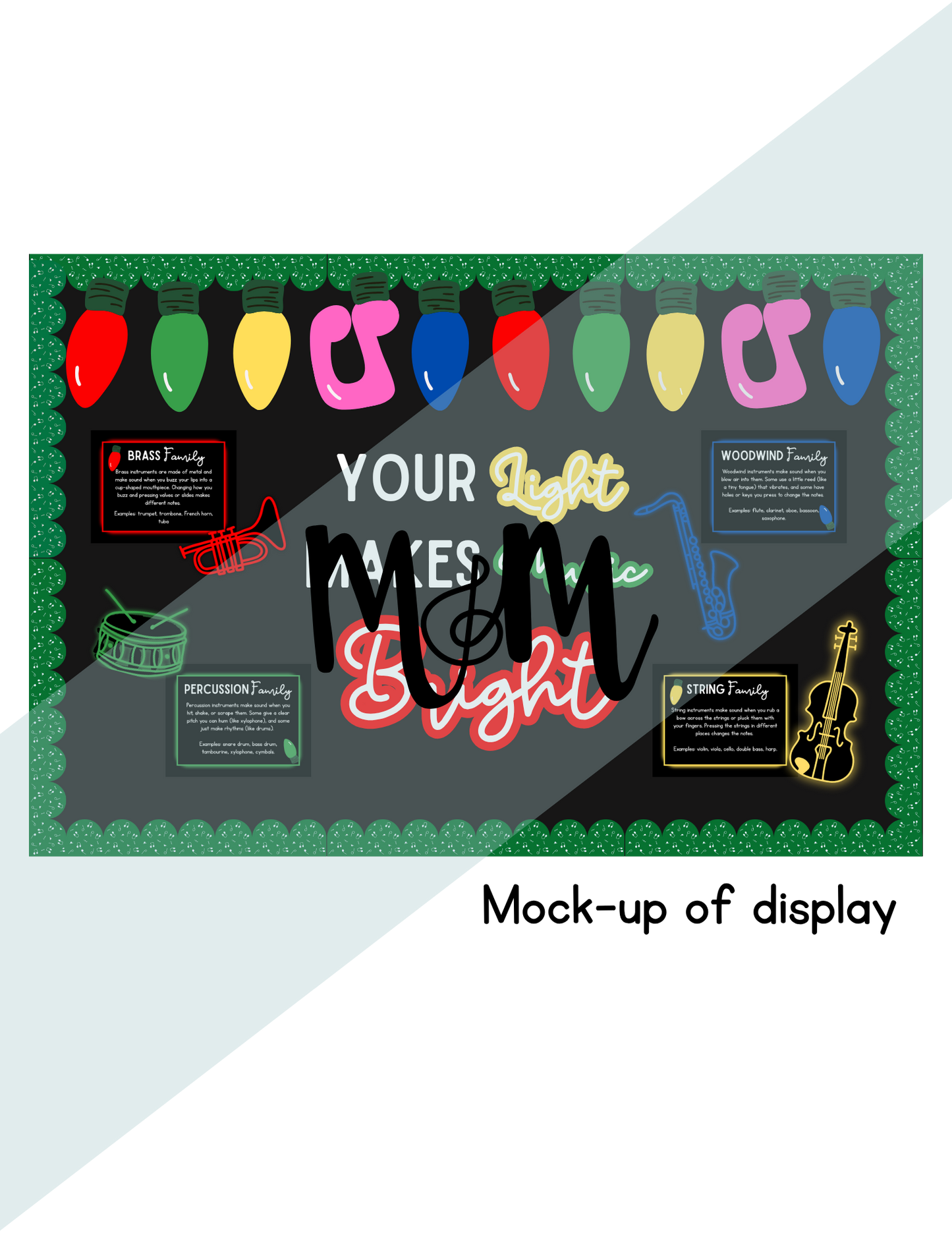 Holiday Lights | Interactive Bulletin Board and Instrument Family Activity | DIGITAL DOWNLOAD