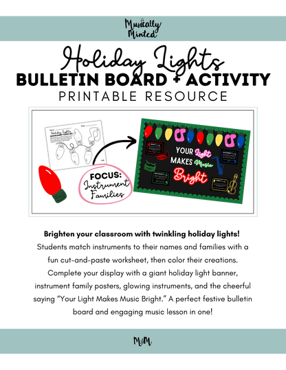 Holiday Lights | Interactive Bulletin Board and Instrument Family Activity | DIGITAL DOWNLOAD