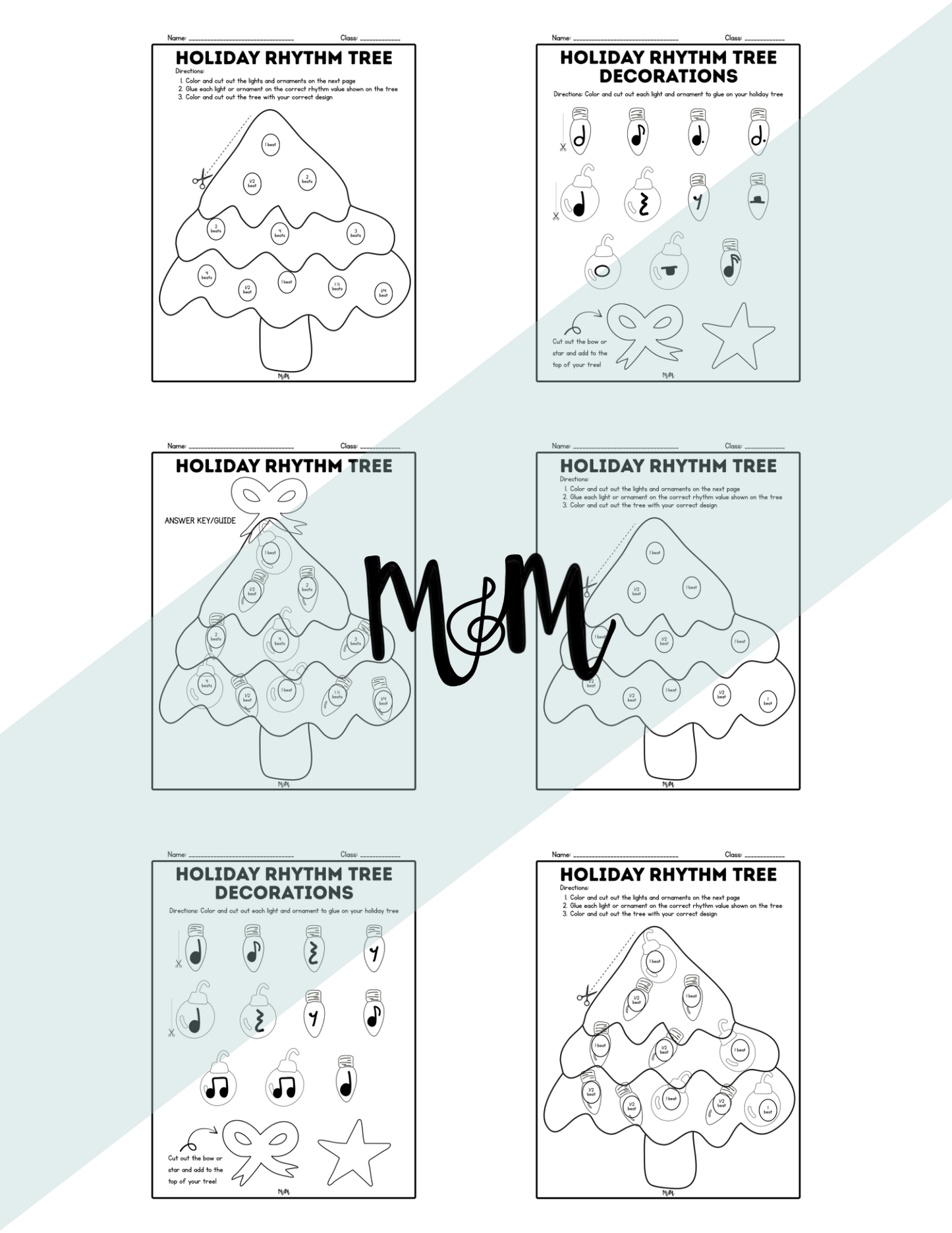 Holiday Tree Rhythm Craft | Holiday Music Classroom Activity DIGITAL DOWNLOAD