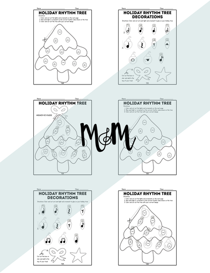Holiday Tree Rhythm Craft | Holiday Music Classroom Activity DIGITAL DOWNLOAD