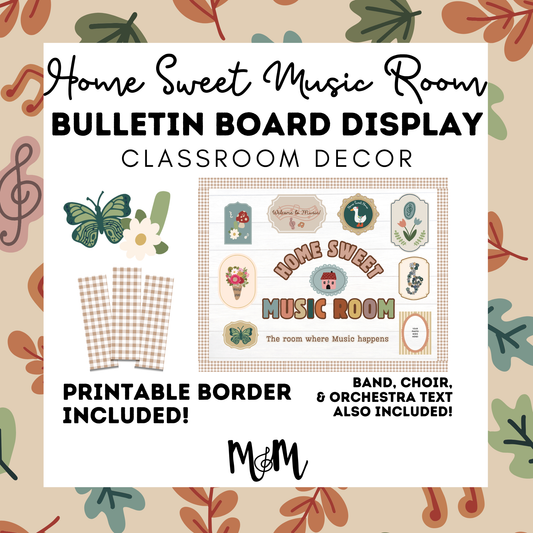 Home Sweet Music Room Bulletin Board Display Set | Cottage-core Music Classroom Decor DIGITAL DOWNLOAD