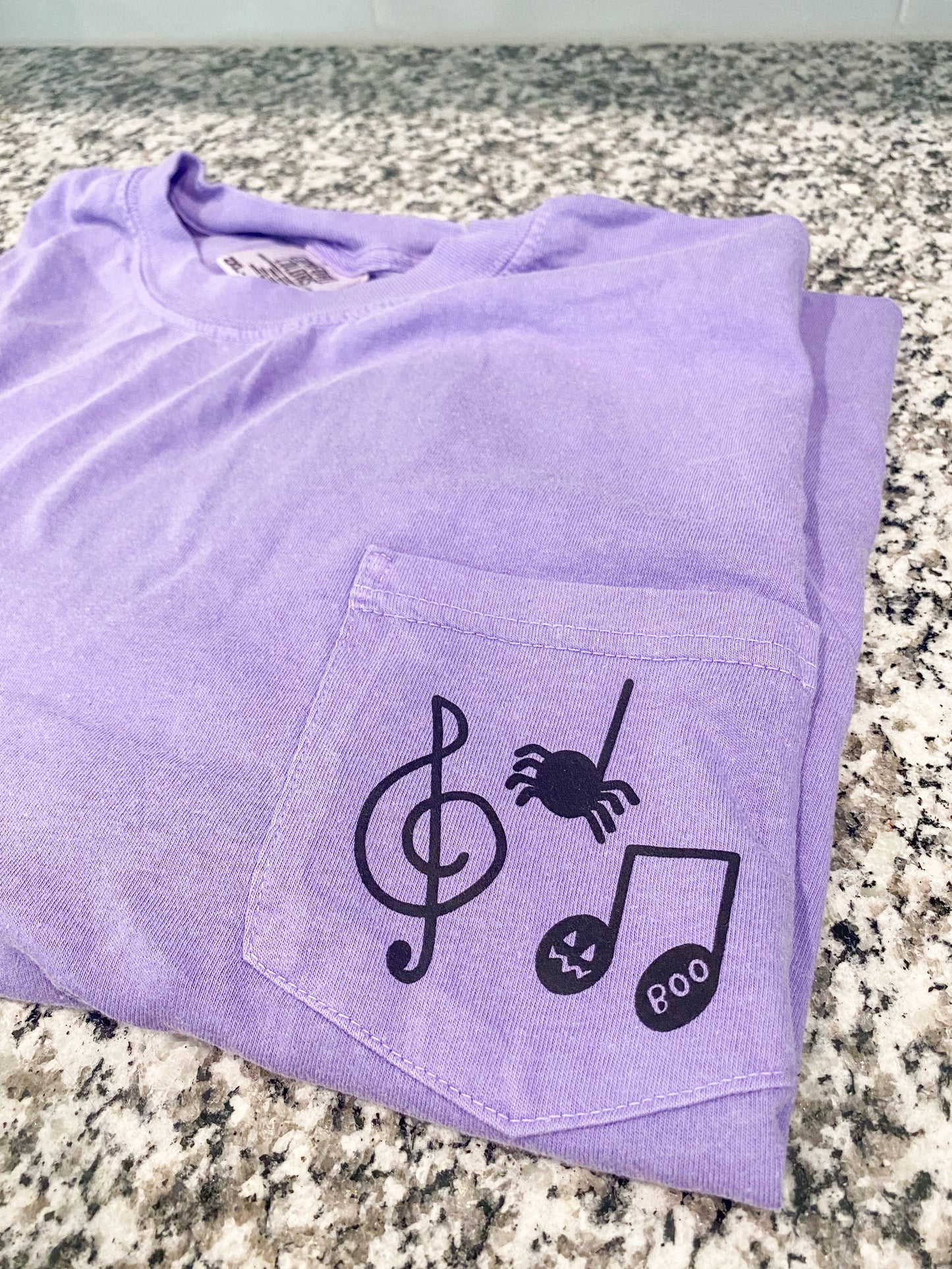 Spooky Music Note Pocket T-Shirt