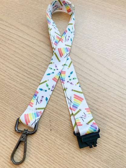 Music Room Essentials Colors Lanyard