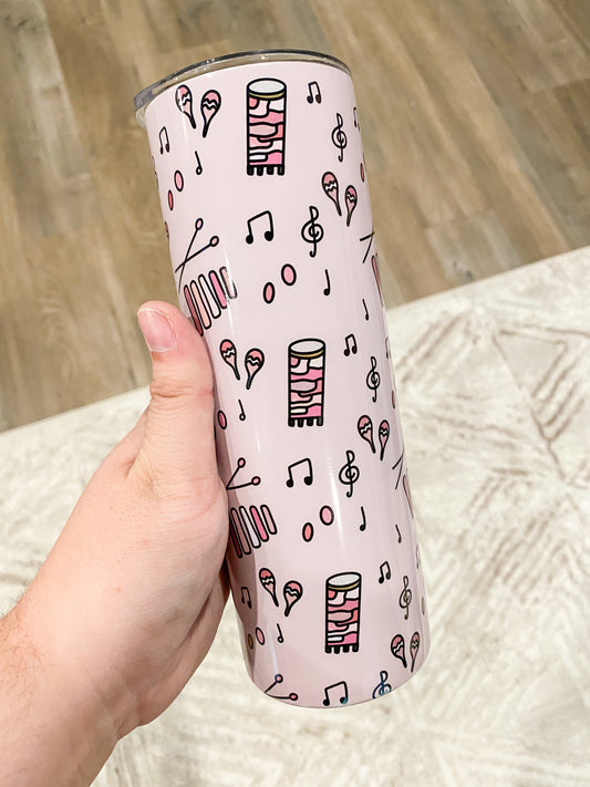 LIMITED EDITION Pink Elementary Instruments Skinny Tumbler