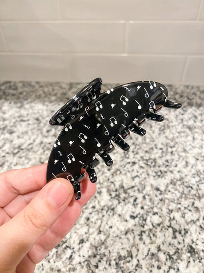 Black Magic Music Note Claw Clip