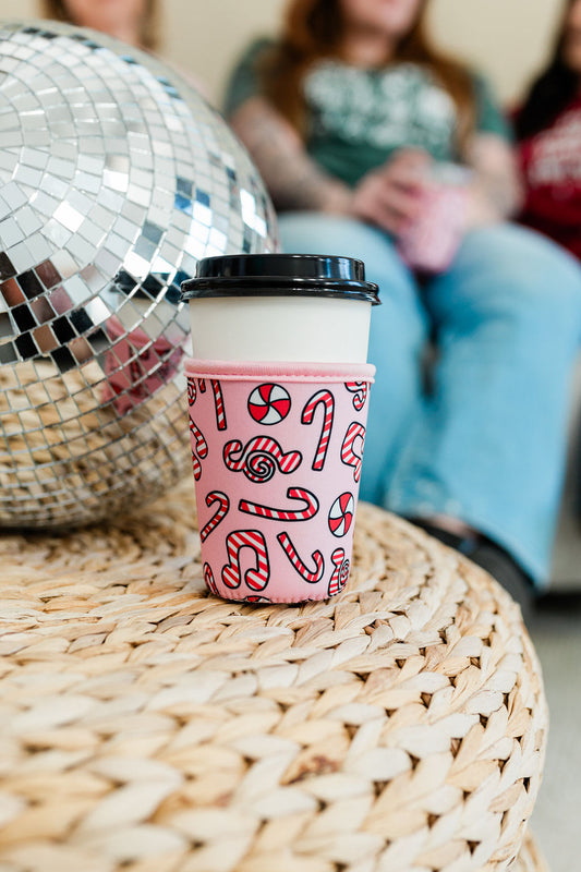 Candy Cane Coffee Coozie