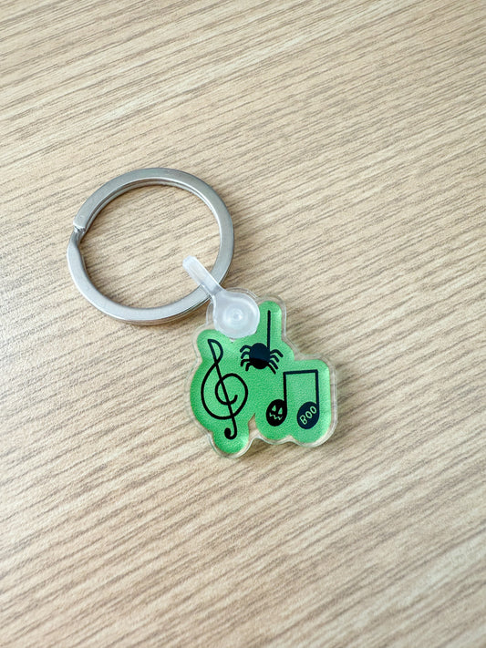 Spooky Notes Acrylic Lanyard Charm