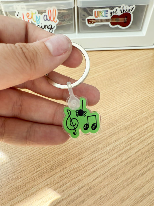 Spooky Notes Acrylic Lanyard Charm