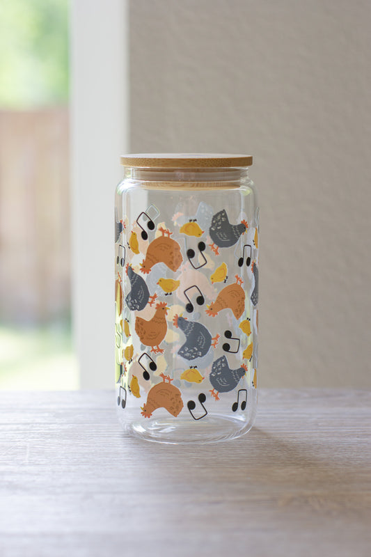 Chicken Run Glass Can