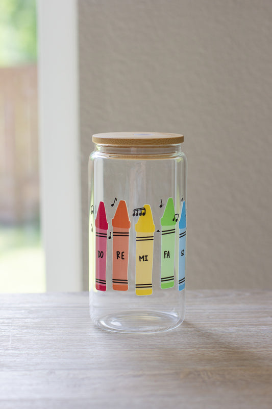Solfege Crayons Glass Can