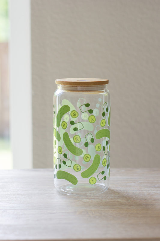 Music Is A Big Dill Glass Can