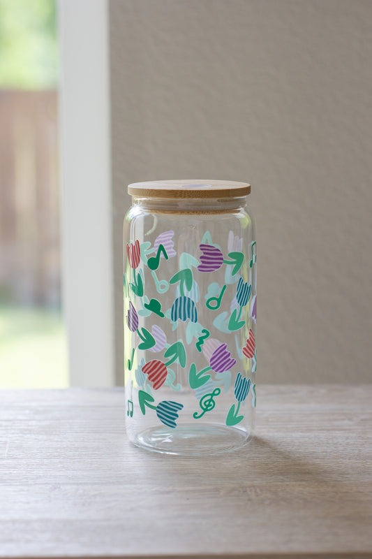 Tulip Stripes Glass Can