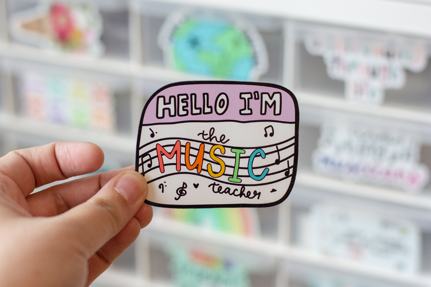 Music Teacher Name Tag Magnet