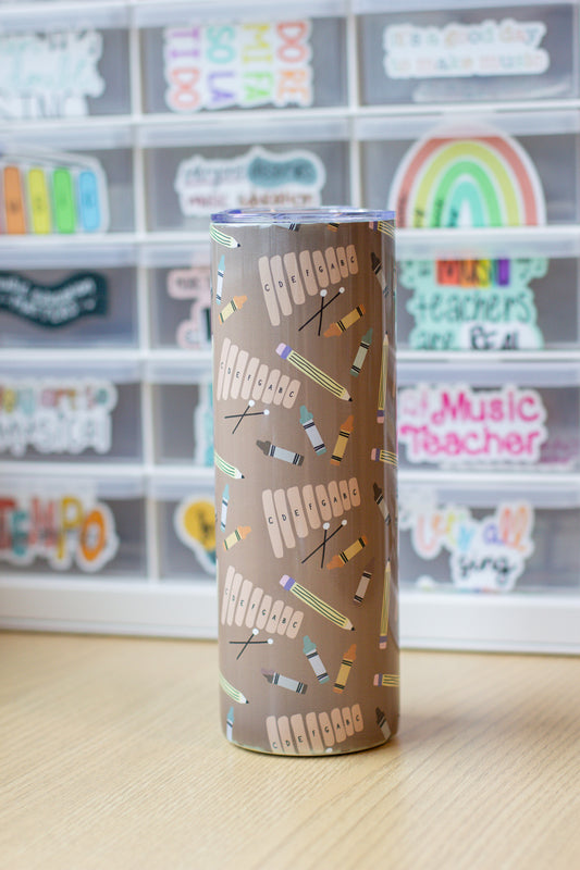 Music Room Essentials Neutral Skinny Tumbler