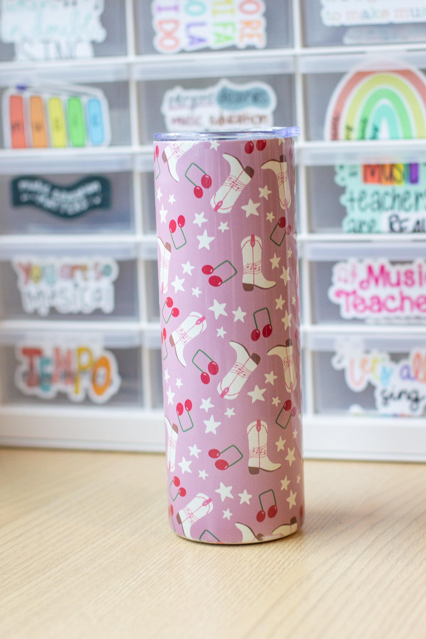Pink Cowgirl Skinny Tumbler