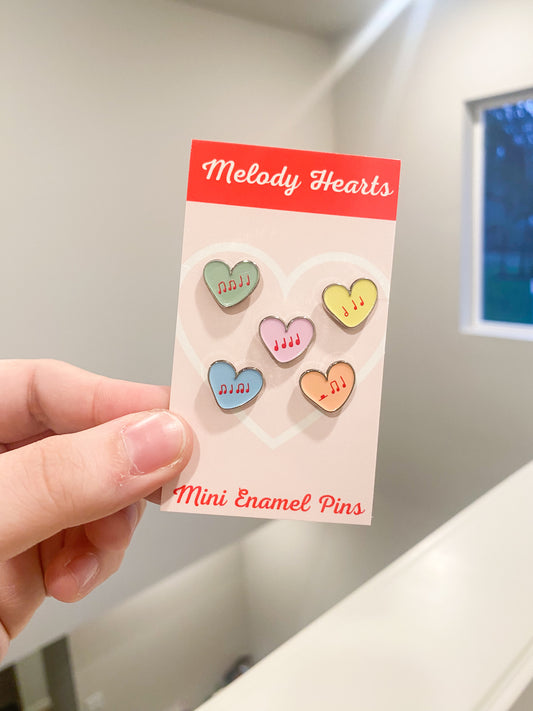 Melody Hearts Enamel Pin Set