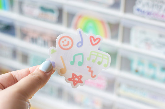 Neon Doodles CLEAR Sticker
