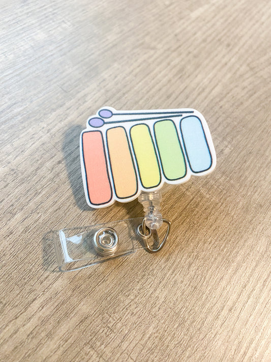 Rainbow Xylophone Badge Reel
