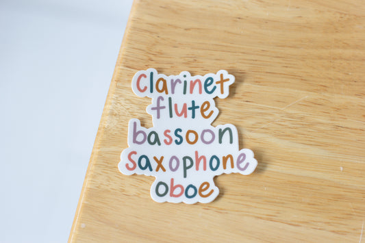 Woodwind Instruments Sticker