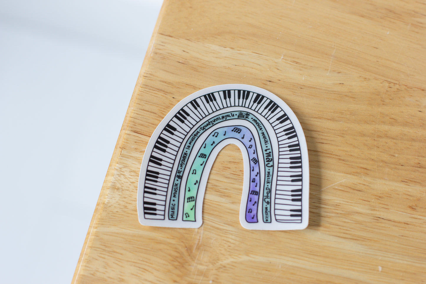 Music Around The World Rainbow Sticker