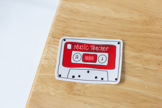 Music Teacher Cassette Tape Sticker
