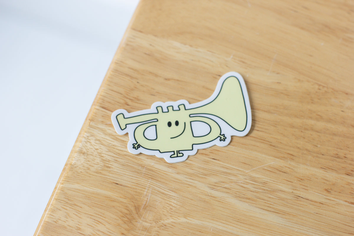 Silver Trumpet Sticker Taylor The Trumpet Sticker – Musically Minted