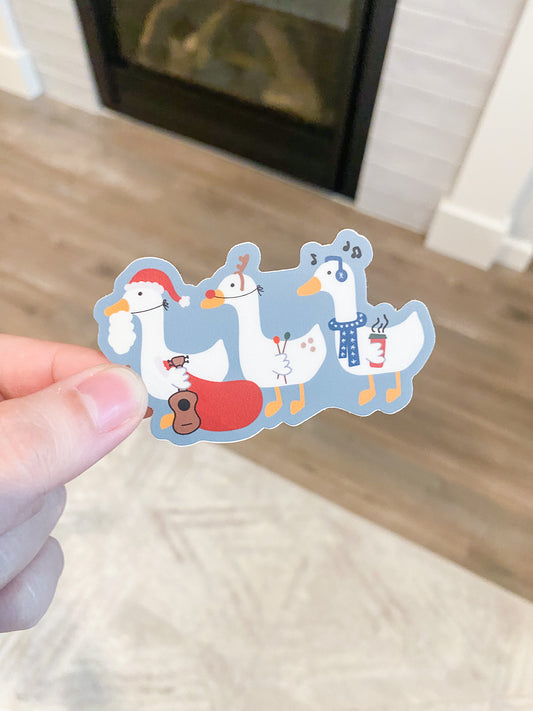 Holiday Goose Trio Sticker