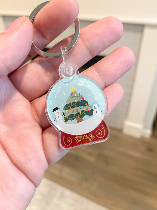 Snow Globe Acrylic Lanyard Charm