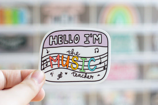 Music Teacher Name Tag Sticker
