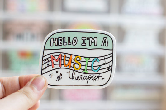 Music Therapist  Name Tag Sticker