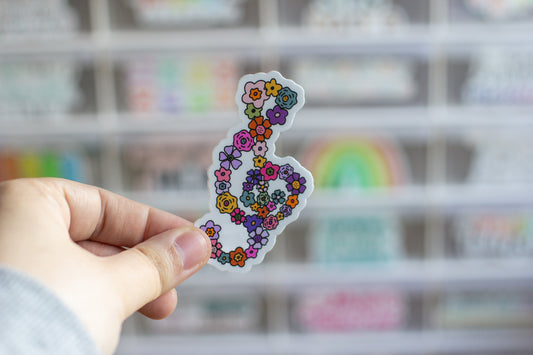 Treble Clef Flower Sticker