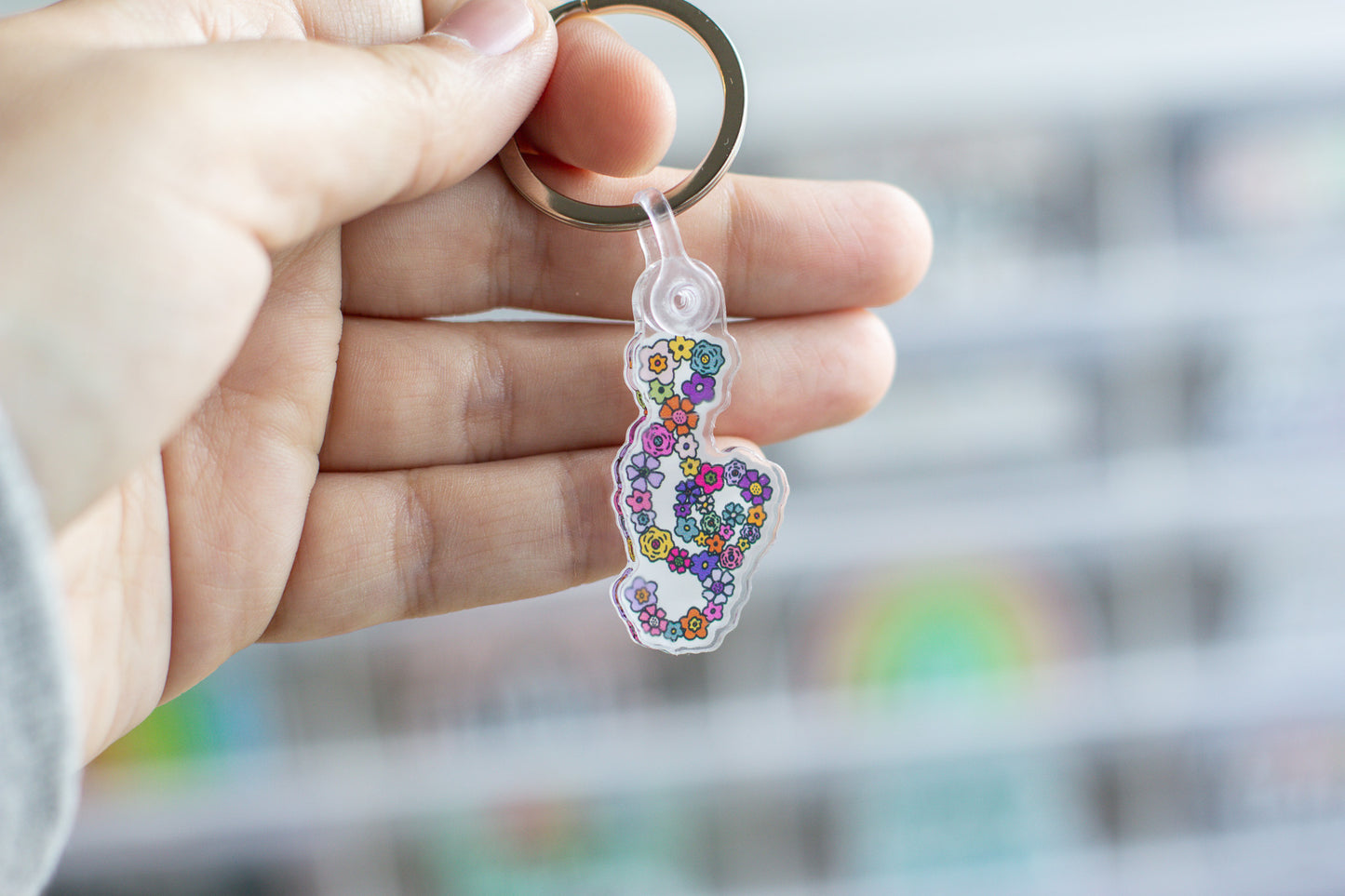 Treble Clef Flower Acrylic Lanyard Charm